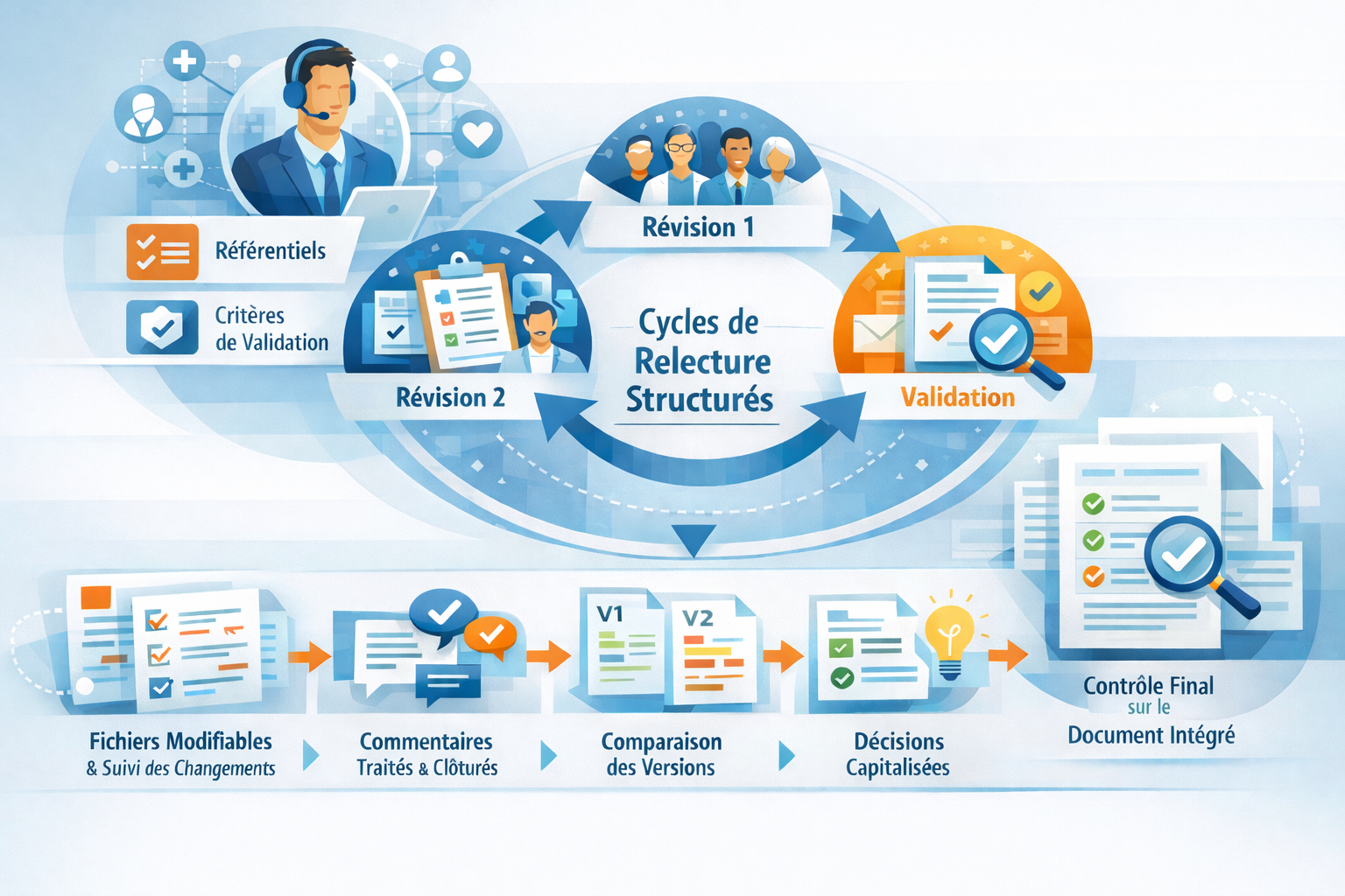 Flux de gestion des versions et des validations pour les documents médicaux et pharmaceutiques
